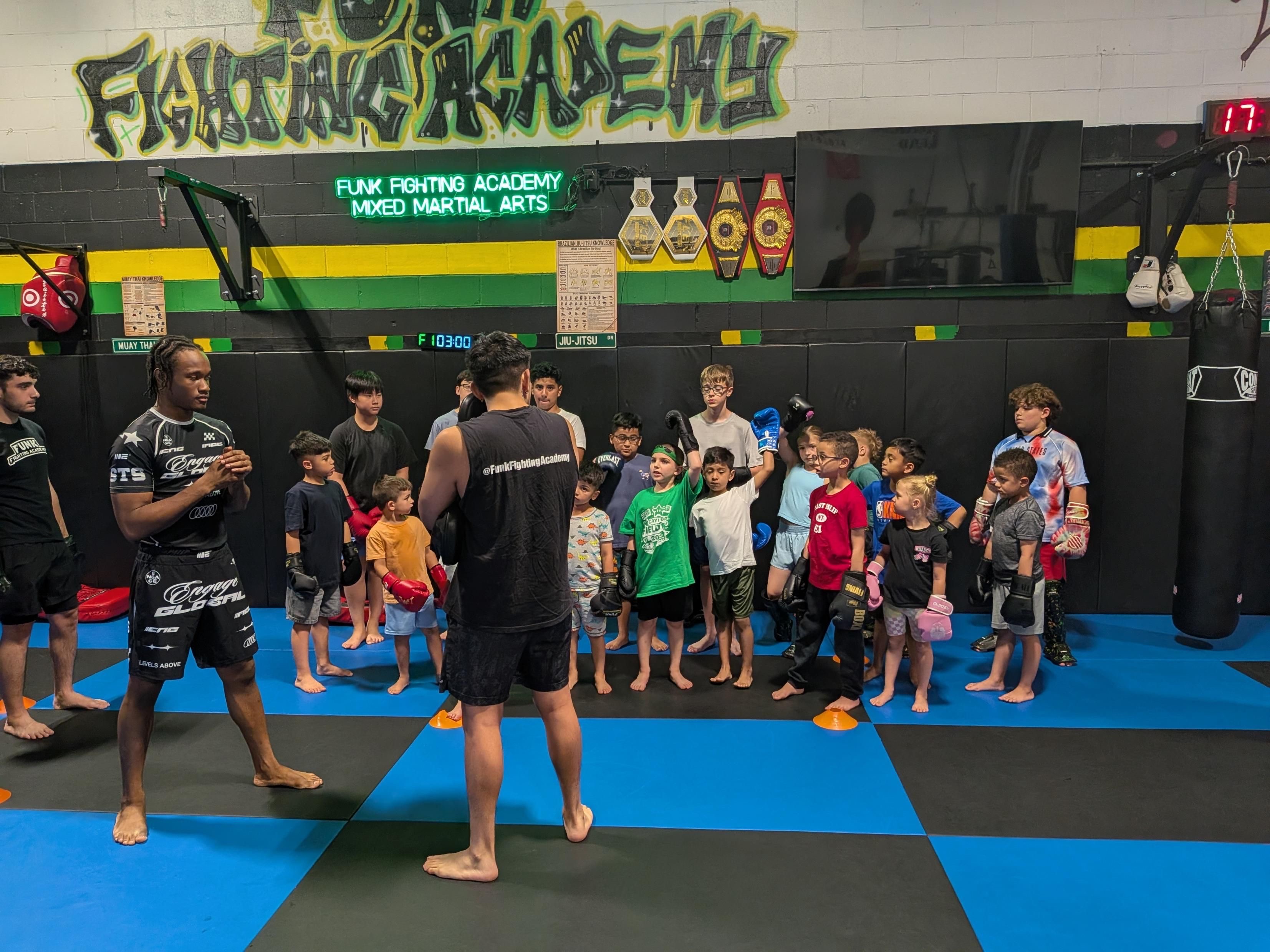 Kids martial arts training at Funk Fighting Academy Nesconset